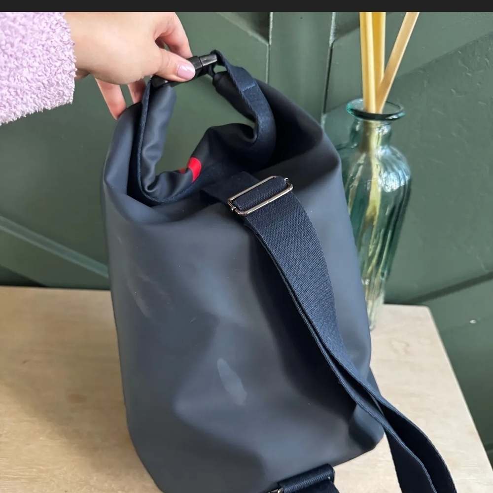Prada Men's Black Duffel Bag with Red Stripe - Picture 5 of 5